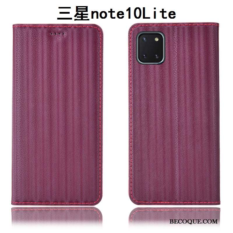 Samsung Galaxy Note 10 Lite Dégradé Étui En Cuir Vin Rouge Coque De Téléphone Tout Compris Housse