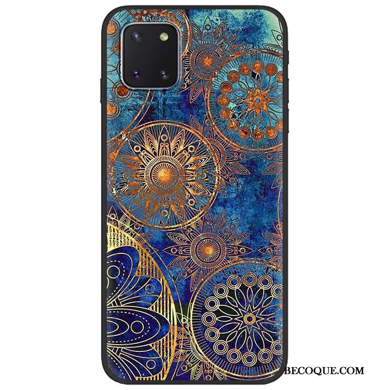 Samsung Galaxy Note 10 Lite Délavé En Daim Fluide Doux Noir Tendance Coque Peinture