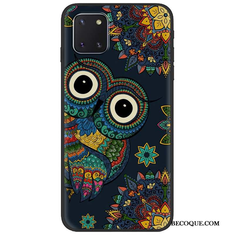 Samsung Galaxy Note 10 Lite Délavé En Daim Fluide Doux Noir Tendance Coque Peinture
