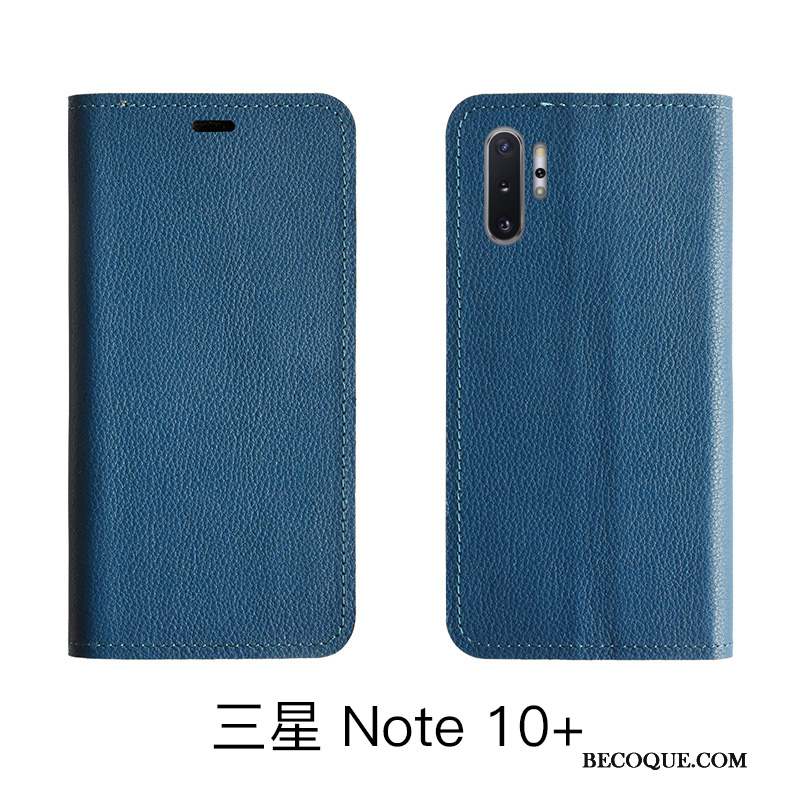 Samsung Galaxy Note 10 Lite Protection Cuir Véritable Litchi Étui Housse Coque De Téléphone