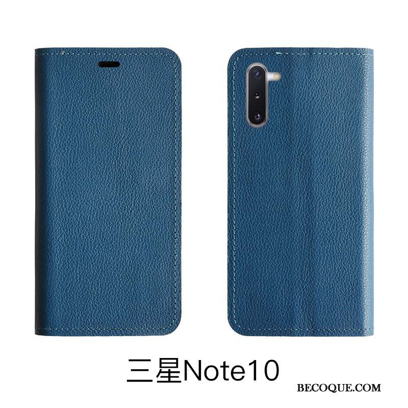 Samsung Galaxy Note 10 Lite Protection Cuir Véritable Litchi Étui Housse Coque De Téléphone