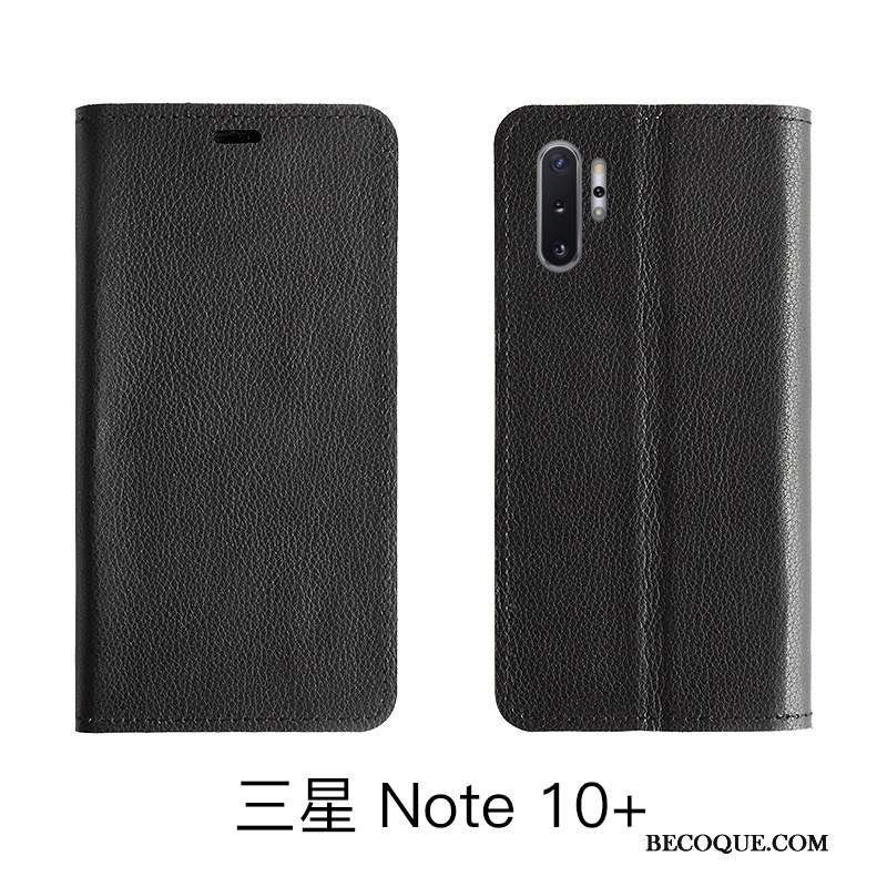 Samsung Galaxy Note 10 Lite Protection Cuir Véritable Litchi Étui Housse Coque De Téléphone