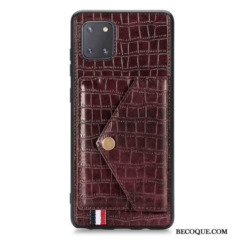 Samsung Galaxy Note 10 Lite Étui En Cuir Coque De Téléphone Protection Incassable Tout Compris Vin Rouge