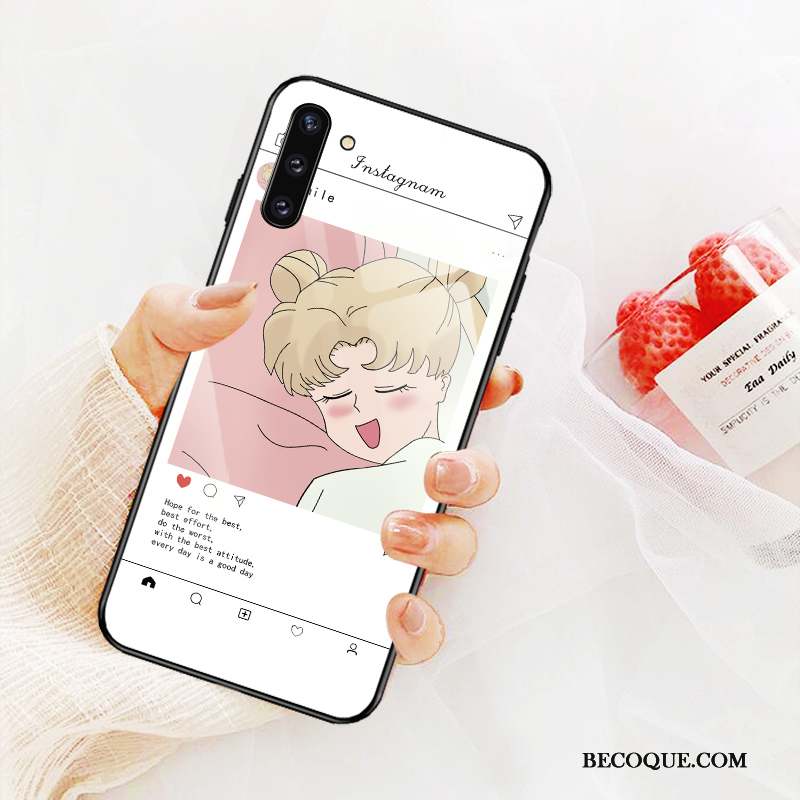 Samsung Galaxy Note 10 Miroir Dessin Animé Simple Coque De Téléphone Luxe Charmant