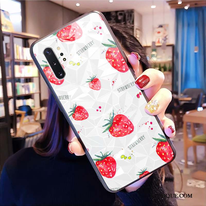 Samsung Galaxy Note 10+ Modèle Fleurie Tout Compris Petit Rose Frais Coque De Téléphone