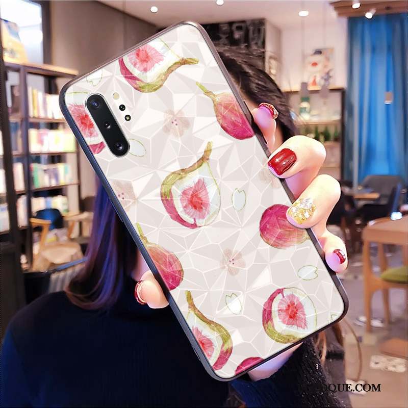 Samsung Galaxy Note 10+ Modèle Fleurie Tout Compris Petit Rose Frais Coque De Téléphone