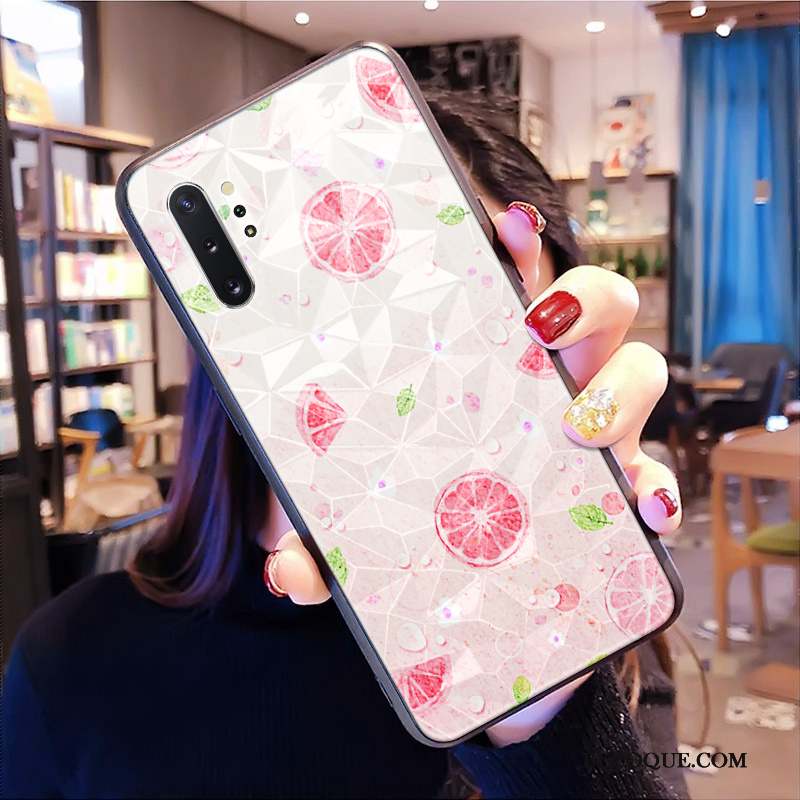 Samsung Galaxy Note 10+ Modèle Fleurie Tout Compris Petit Rose Frais Coque De Téléphone