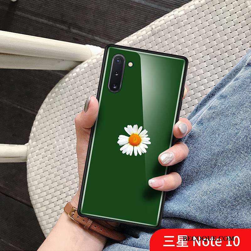 Samsung Galaxy Note 10 Protection Coque De Téléphone Petite Marguerite Verre Étui Style Chinois