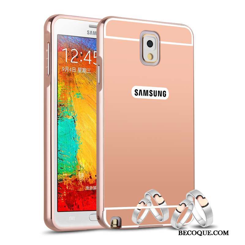 Samsung Galaxy Note 3 Coque Argent Protection Miroir Nouveau Étui