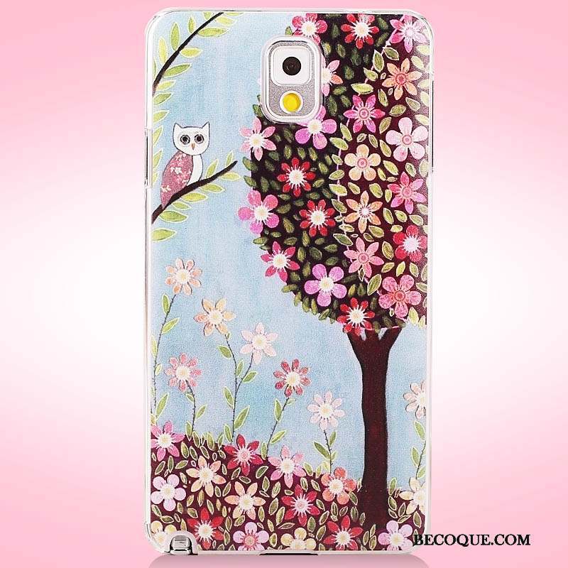 Samsung Galaxy Note 3 Coque De Téléphone Incassable Étui Peinture Protection Fleurs