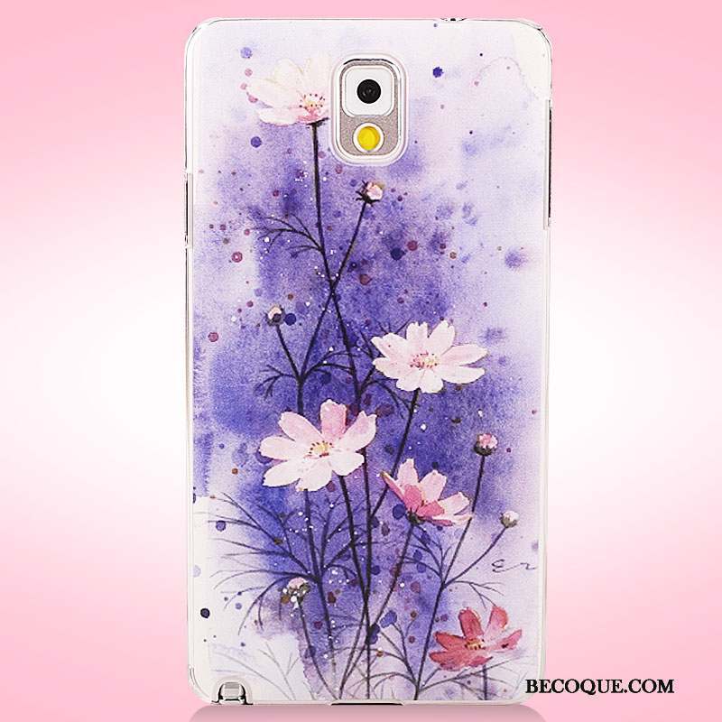 Samsung Galaxy Note 3 Coque De Téléphone Incassable Étui Peinture Protection Fleurs