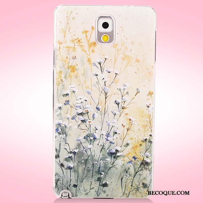 Samsung Galaxy Note 3 Coque De Téléphone Incassable Étui Peinture Protection Fleurs