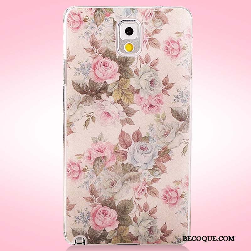 Samsung Galaxy Note 3 Coque De Téléphone Incassable Étui Peinture Protection Fleurs