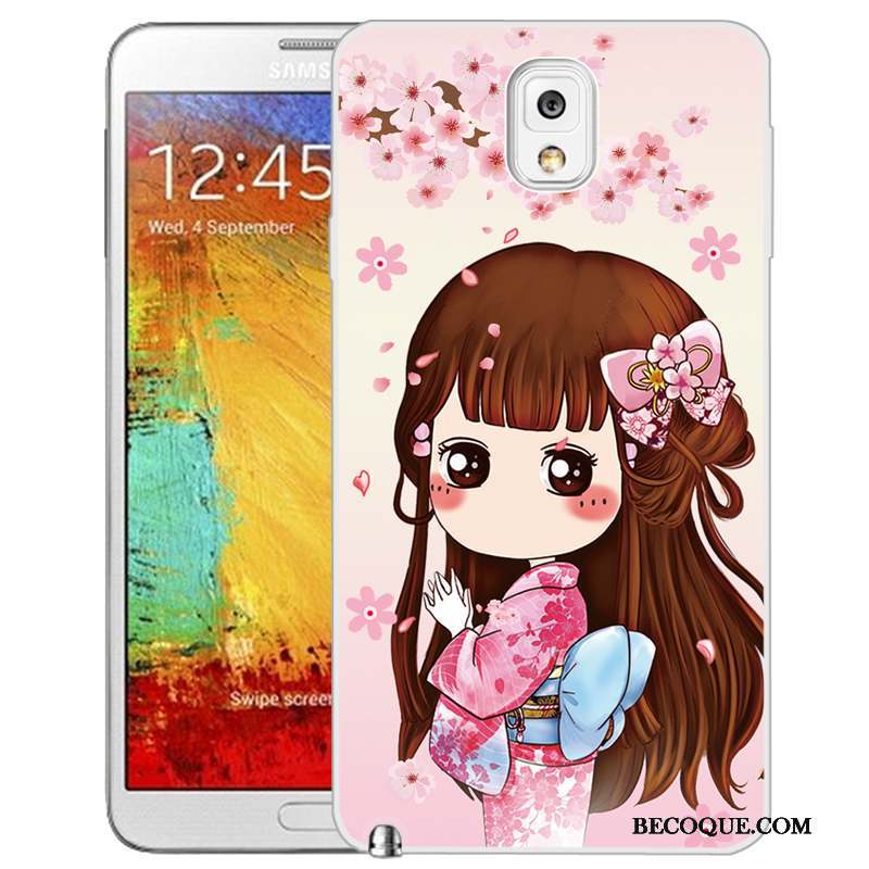 Samsung Galaxy Note 3 Coque De Téléphone Peinture Protection Étui Rose Téléphone Portable