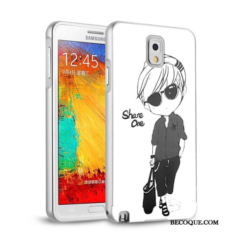 Samsung Galaxy Note 3 Coque Incassable Métal Argent Protection Border Étui