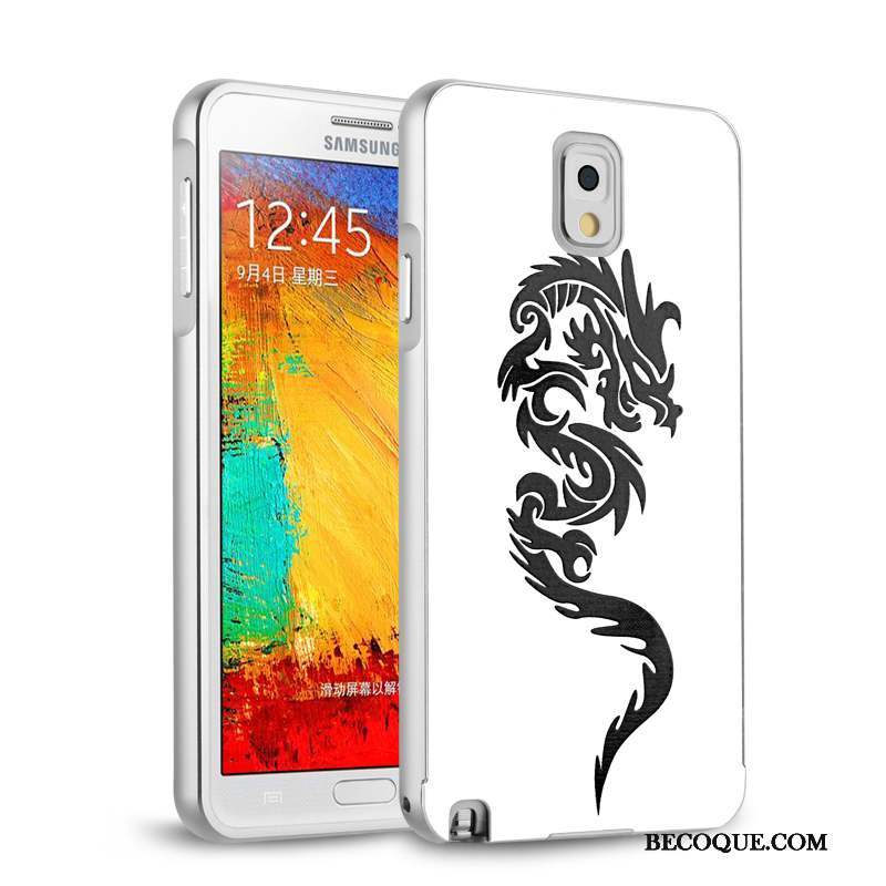 Samsung Galaxy Note 3 Coque Incassable Métal Argent Protection Border Étui