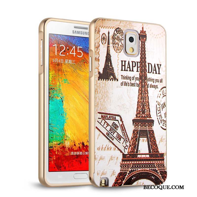 Samsung Galaxy Note 3 Coque Incassable Métal Argent Protection Border Étui