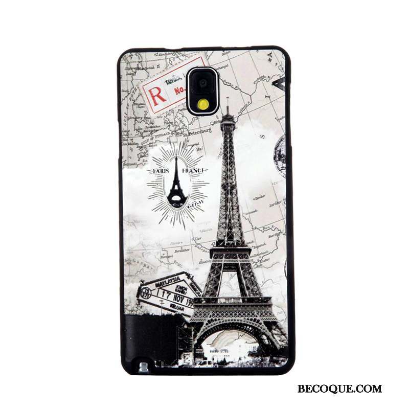 Samsung Galaxy Note 3 Coque Tempérer Gaufrage Dessin Animé Membrane Fluide Doux Étui