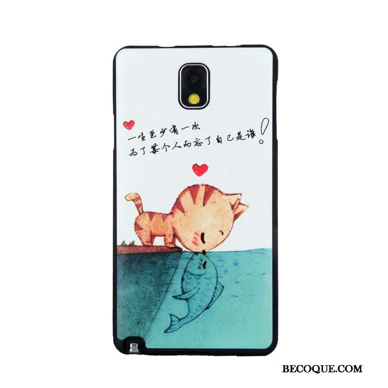 Samsung Galaxy Note 3 Coque Tempérer Gaufrage Dessin Animé Membrane Fluide Doux Étui