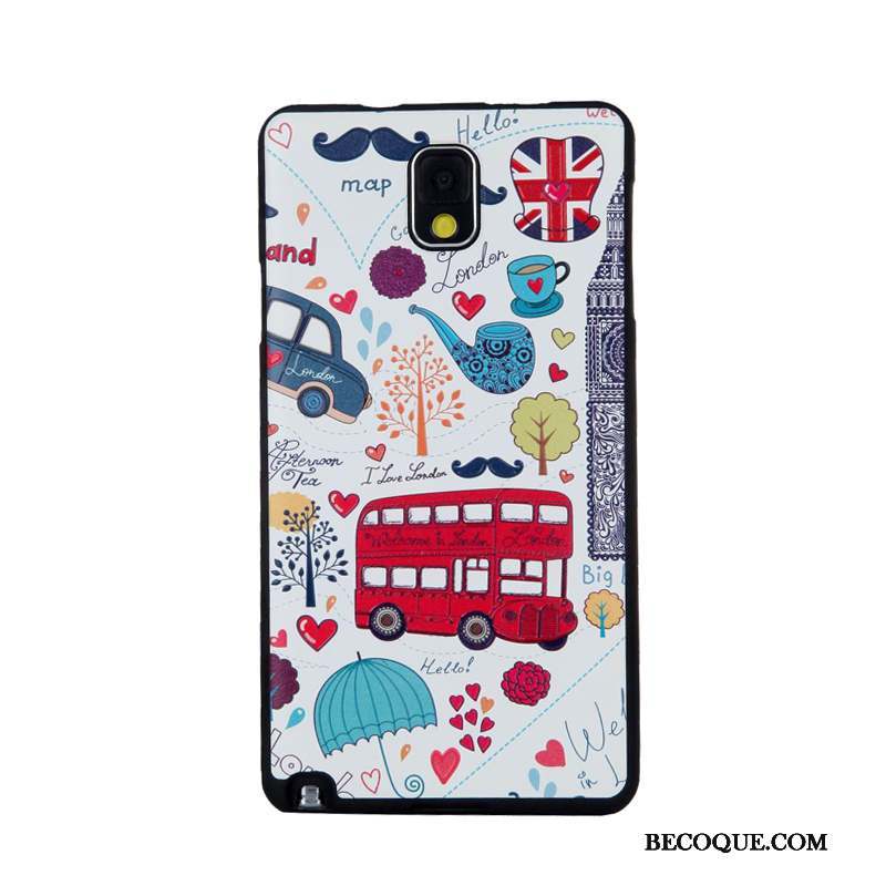 Samsung Galaxy Note 3 Coque Tempérer Gaufrage Dessin Animé Membrane Fluide Doux Étui