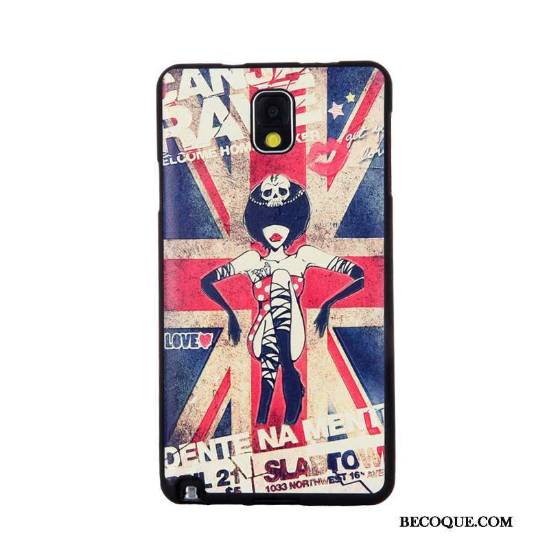 Samsung Galaxy Note 3 Coque Tempérer Gaufrage Dessin Animé Membrane Fluide Doux Étui