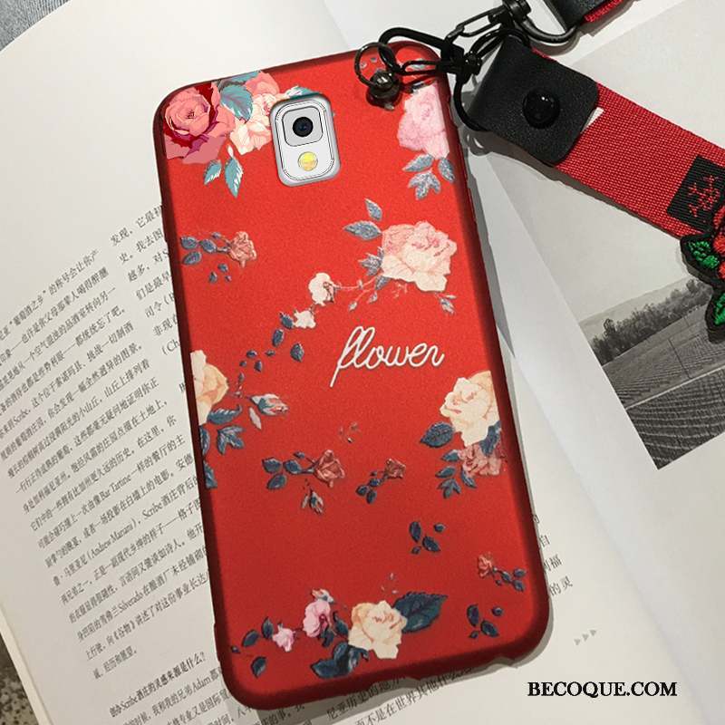 Samsung Galaxy Note 3 Coque Tendance Frais Fleurs Noir Petit Protection