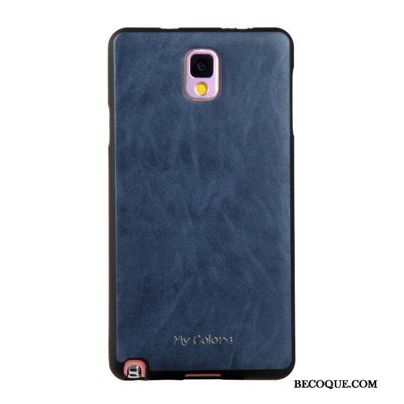 Samsung Galaxy Note 3 Fluide Doux Coque De Téléphone Similicuir Business Bleu Rouge