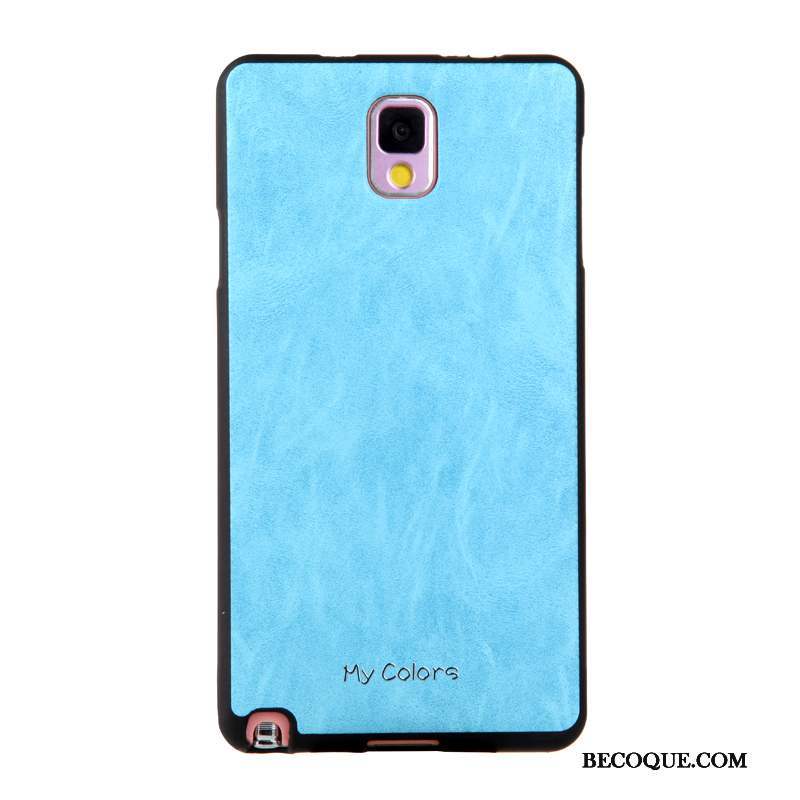 Samsung Galaxy Note 3 Fluide Doux Coque De Téléphone Similicuir Business Bleu Rouge