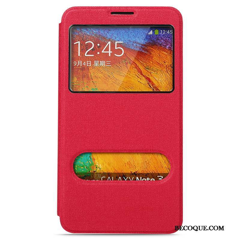 Samsung Galaxy Note 3 Incassable Étui En Cuir Coque De Téléphone Protection Rose Simple