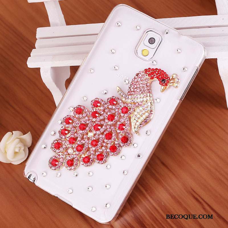 Samsung Galaxy Note 3 Protection Étui Strass Coque De Téléphone Rouge