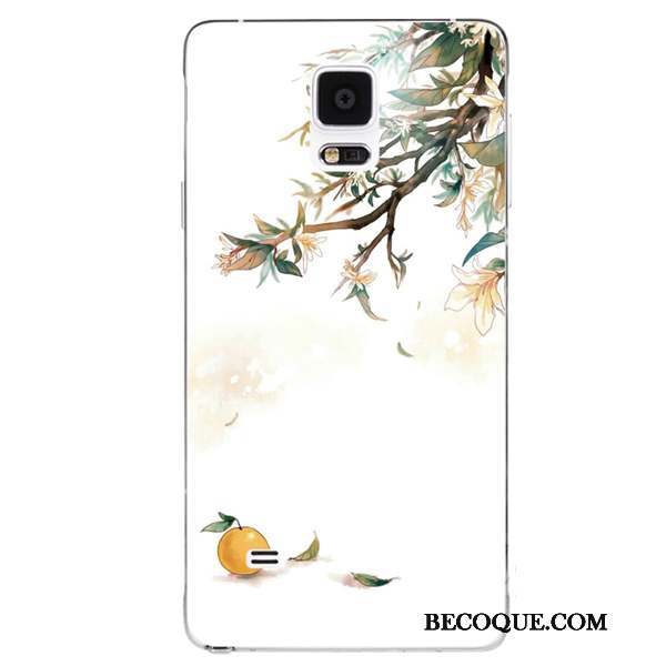 Samsung Galaxy Note 4 Blanc Coque De Téléphone Style Chinois Floral Fluide Doux Silicone