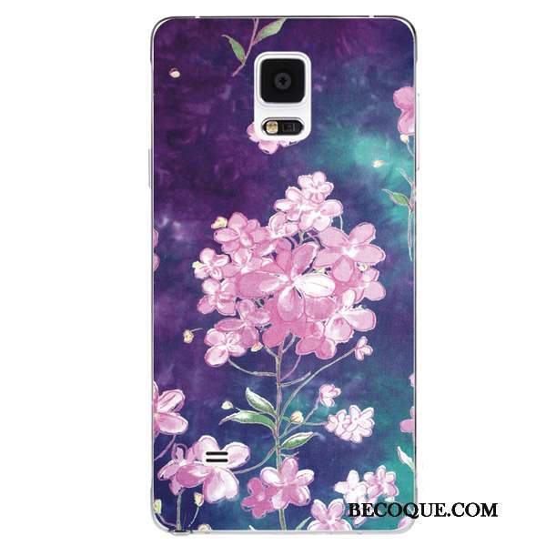 Samsung Galaxy Note 4 Blanc Coque De Téléphone Style Chinois Floral Fluide Doux Silicone