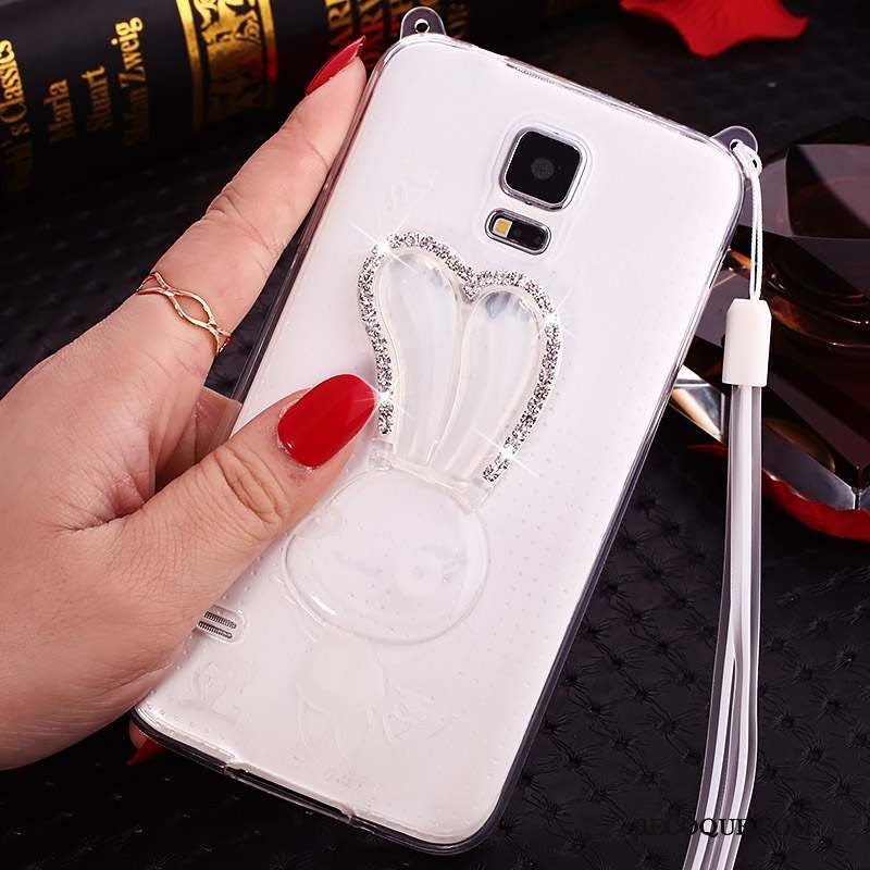 Samsung Galaxy Note 4 Blanc Transparent Protection Coque De Téléphone Dessin Animé Strass