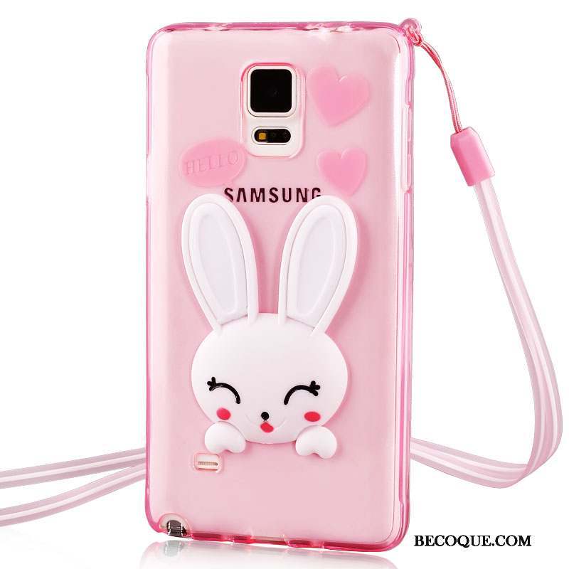 Samsung Galaxy Note 4 Bleu Coque De Téléphone Ornements Suspendus Étui Rose Silicone