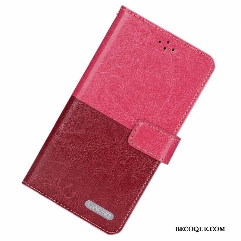 Samsung Galaxy Note 4 Coque De Téléphone Clamshell Silicone Protection Rouge Cuir Véritable