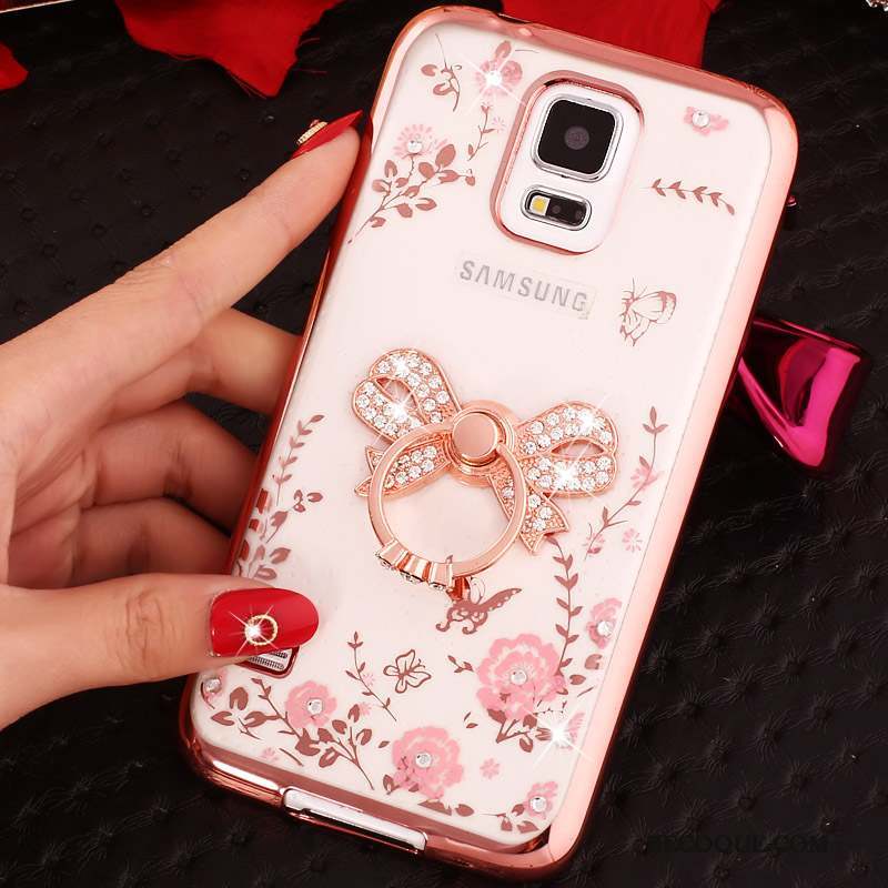 Samsung Galaxy Note 4 Coque De Téléphone Protection Silicone Or Rose Étui Anneau