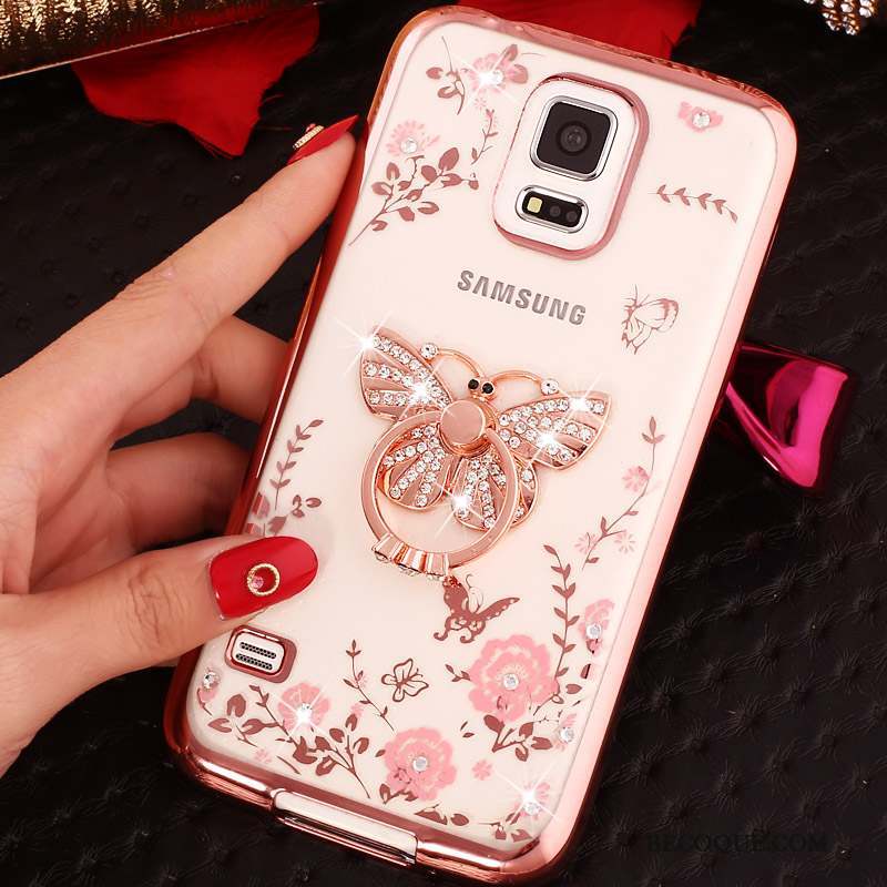 Samsung Galaxy Note 4 Coque De Téléphone Protection Silicone Or Rose Étui Anneau