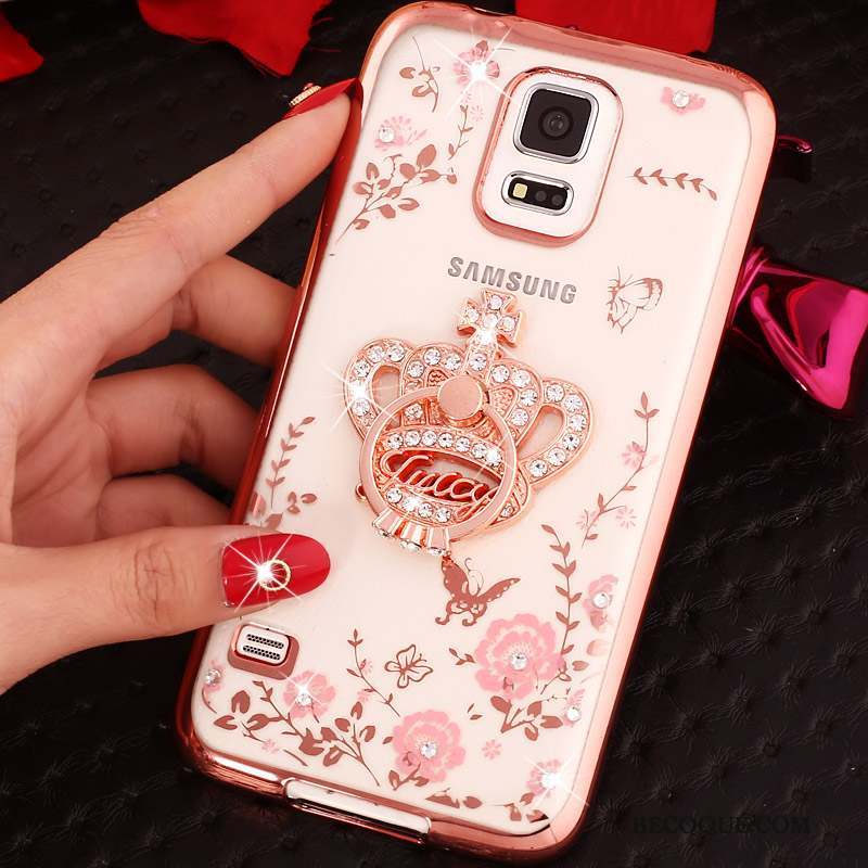 Samsung Galaxy Note 4 Coque De Téléphone Protection Silicone Or Rose Étui Anneau