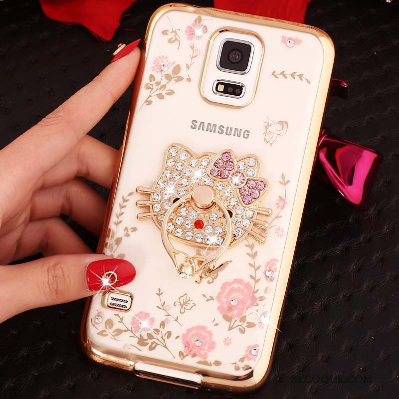 Samsung Galaxy Note 4 Coque De Téléphone Protection Silicone Or Rose Étui Anneau