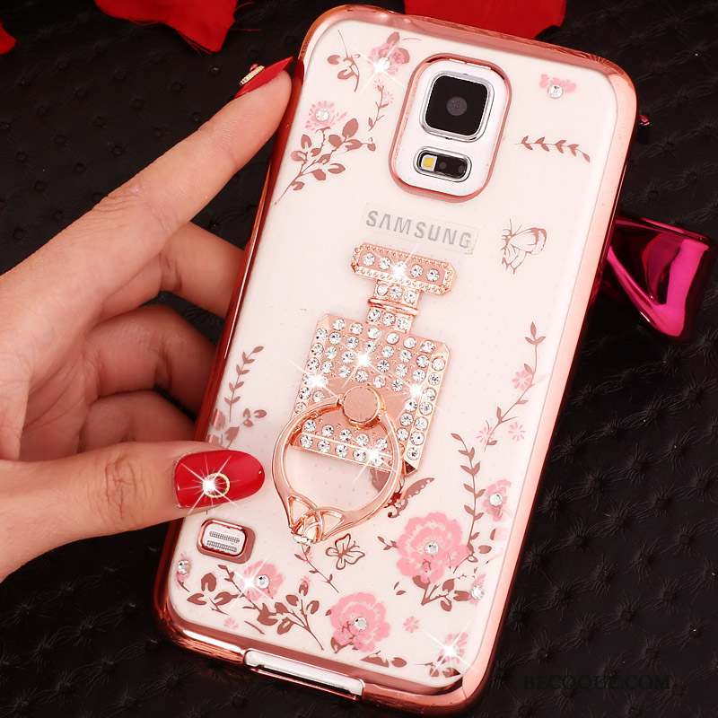 Samsung Galaxy Note 4 Coque De Téléphone Protection Silicone Or Rose Étui Anneau