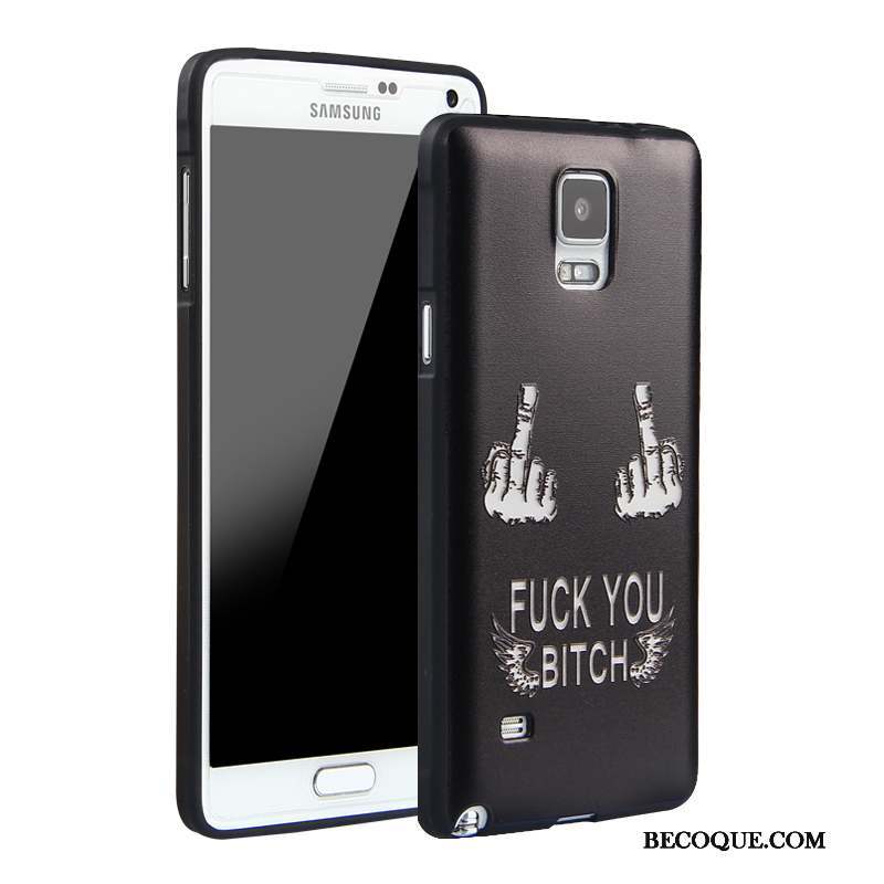 Samsung Galaxy Note 4 Coque Dessin Animé Tout Compris Incassable Fluide Doux Bleu Silicone