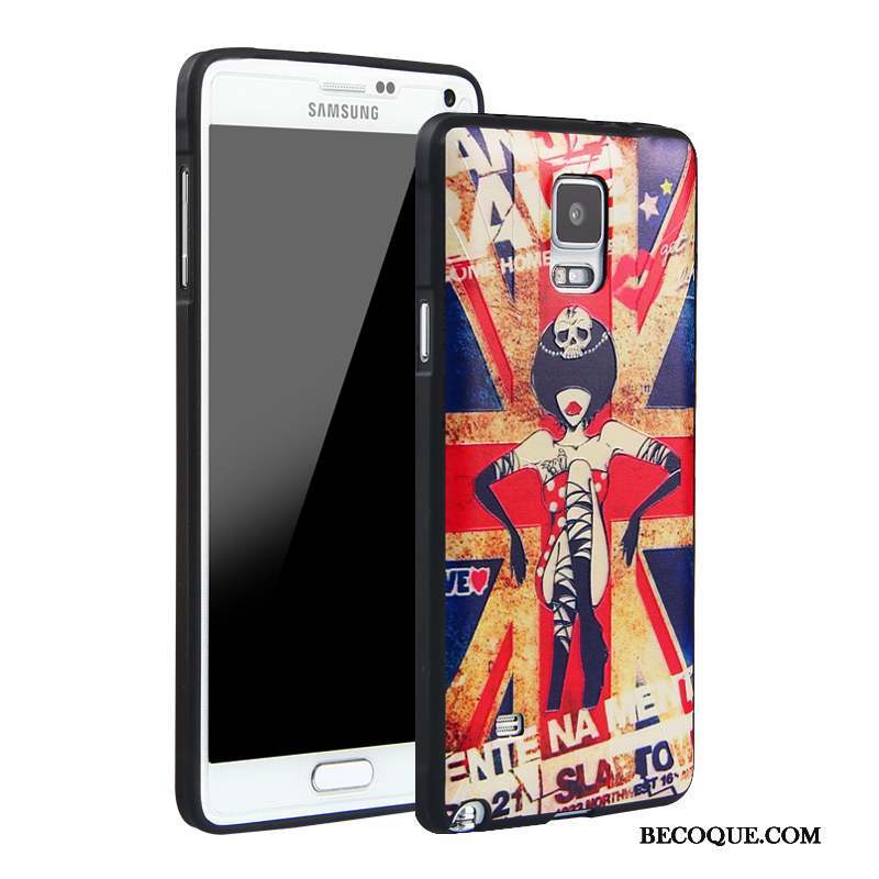 Samsung Galaxy Note 4 Coque Dessin Animé Tout Compris Incassable Fluide Doux Bleu Silicone