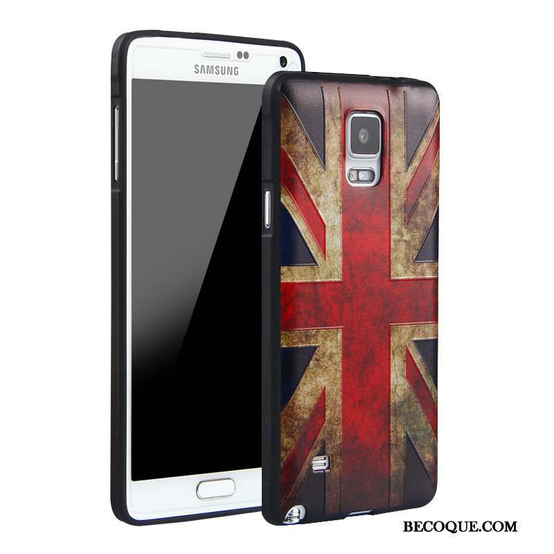 Samsung Galaxy Note 4 Coque Dessin Animé Tout Compris Incassable Fluide Doux Bleu Silicone