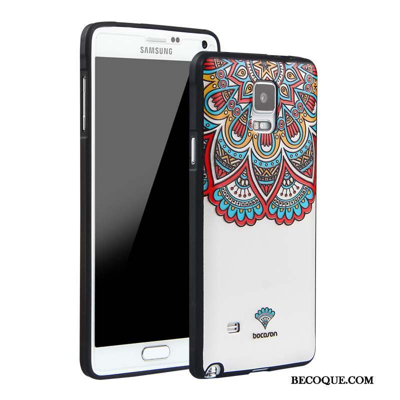 Samsung Galaxy Note 4 Coque Dessin Animé Tout Compris Incassable Fluide Doux Bleu Silicone