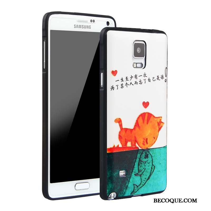 Samsung Galaxy Note 4 Coque Dessin Animé Tout Compris Incassable Fluide Doux Bleu Silicone