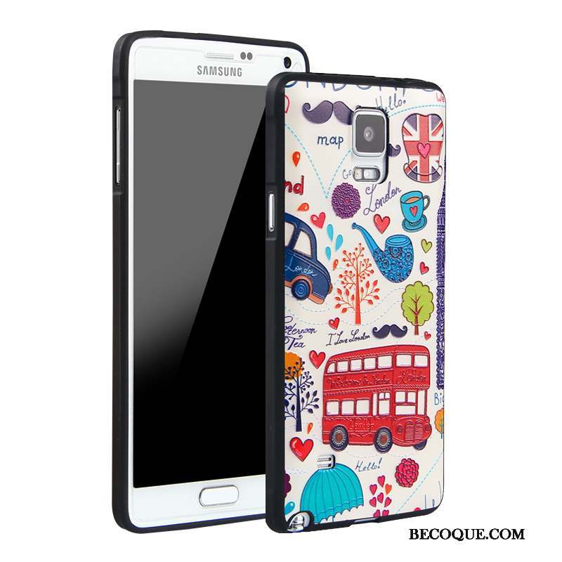 Samsung Galaxy Note 4 Coque Dessin Animé Tout Compris Incassable Fluide Doux Bleu Silicone