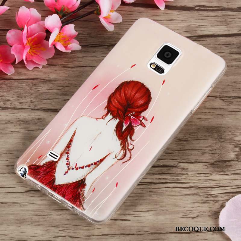 Samsung Galaxy Note 4 Coque Silicone Noir Fleurs Incassable Créatif Fluide Doux