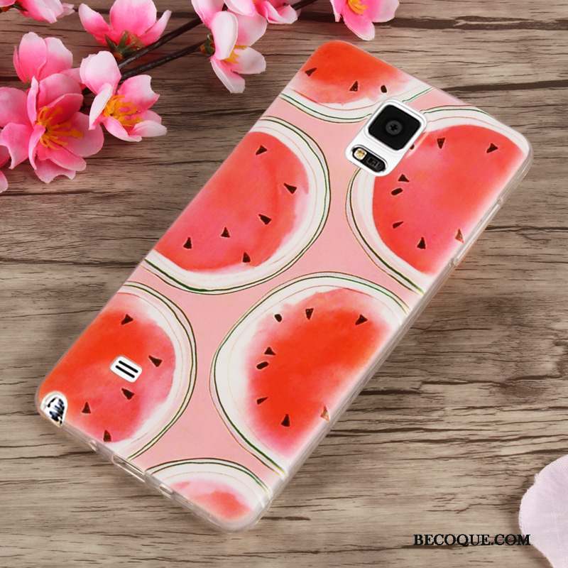 Samsung Galaxy Note 4 Coque Silicone Noir Fleurs Incassable Créatif Fluide Doux