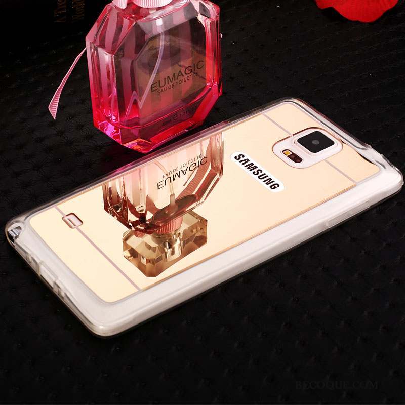 Samsung Galaxy Note 4 Coque Strass Nouveau Fluide Doux Étui Silicone Miroir