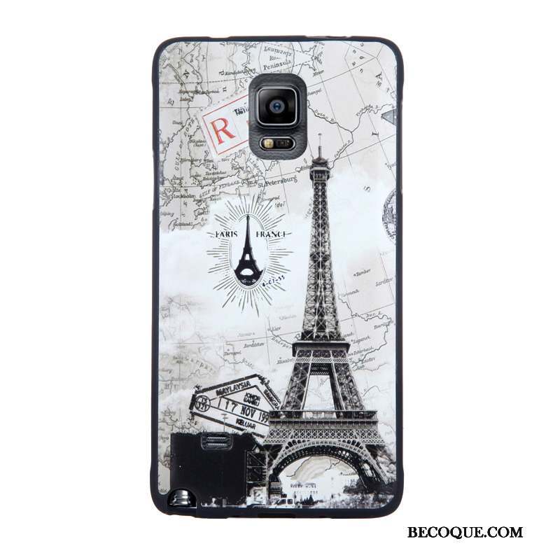 Samsung Galaxy Note 4 Coque Tempérer Membrane Étui Dessin Animé Violet Fluide Doux